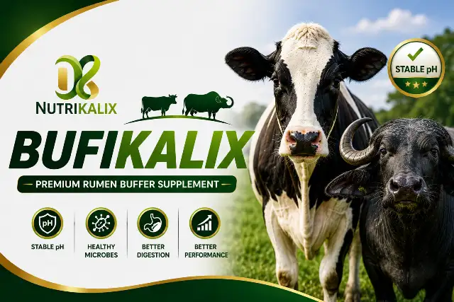 Bufikalix rumen buffer supplement for dairy animals