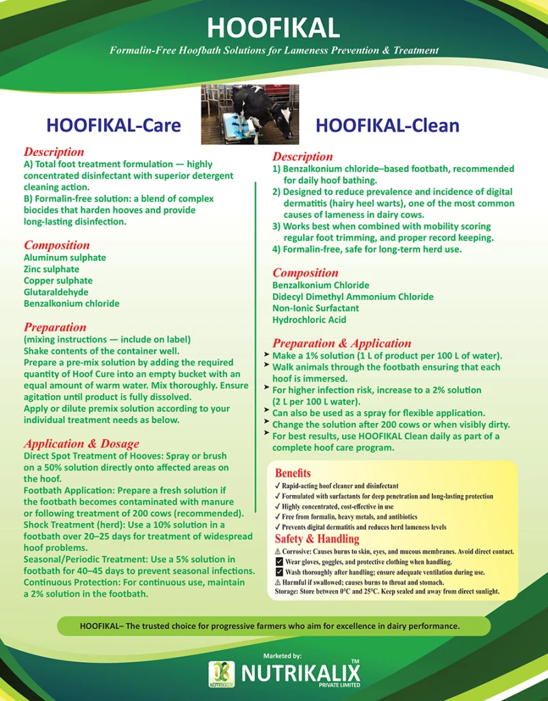 Hoofikal – Formalin-free Hoof Bath Solution - Nutrikalix Hoofikal Hoof Care Solution